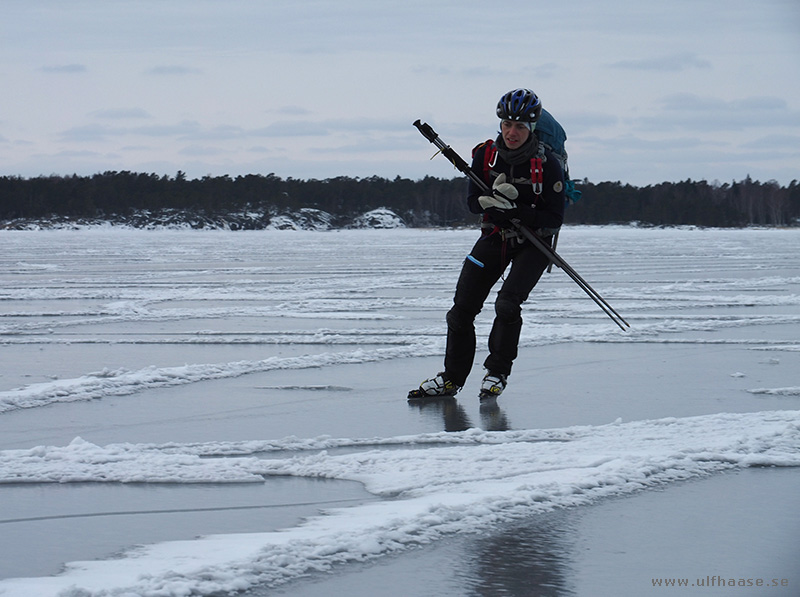 Ice skating in the Stockholm archipelago.