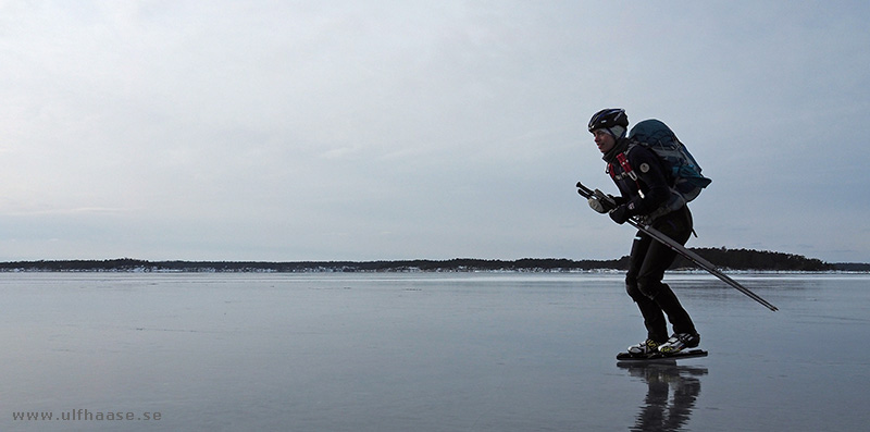 Ice skating in the Stockholm archipelago.