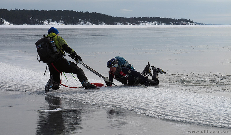 Ice skating in the Stockholm archipelago.