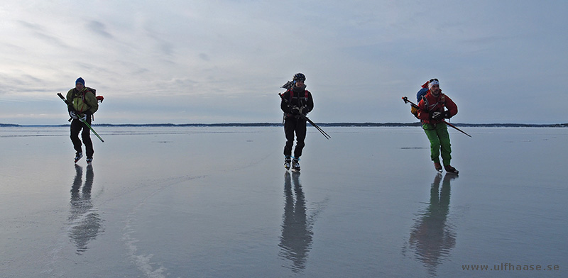 Ice skating in the Stockholm archipelago.