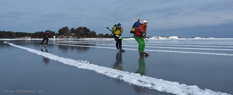 Ice skating in the Stockholm archipelago.