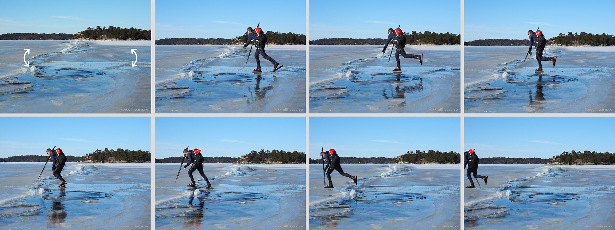 Ice skating in the Stockholm archipelago.