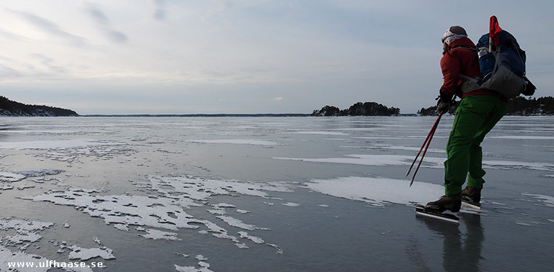 Ice skating in the Stockholm archipelago.