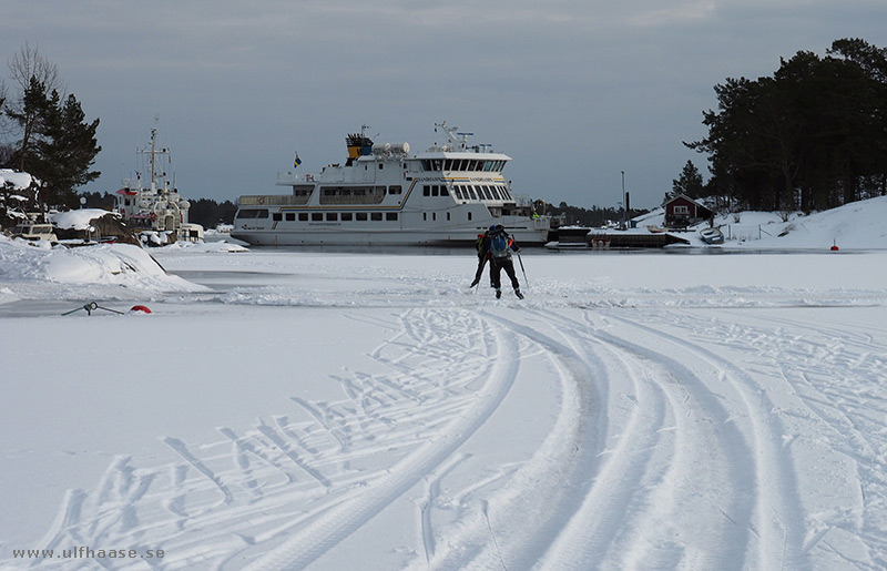 Ice skating in the Stockholm archipelago.