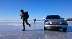 Ice skating on Lake Hjämaren.