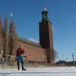 Ice skating in Stockholm city