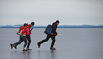 Ice skating on lake Siljan