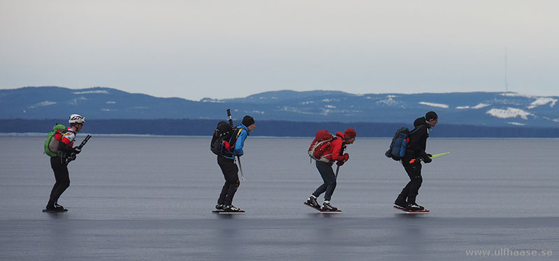 Ice skating on lake Siljan