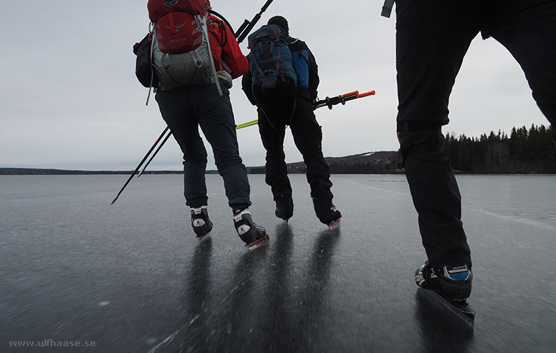 Ice skating on lake Siljan