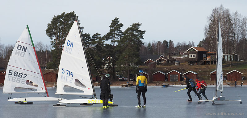 Ice skating on lake Siljan