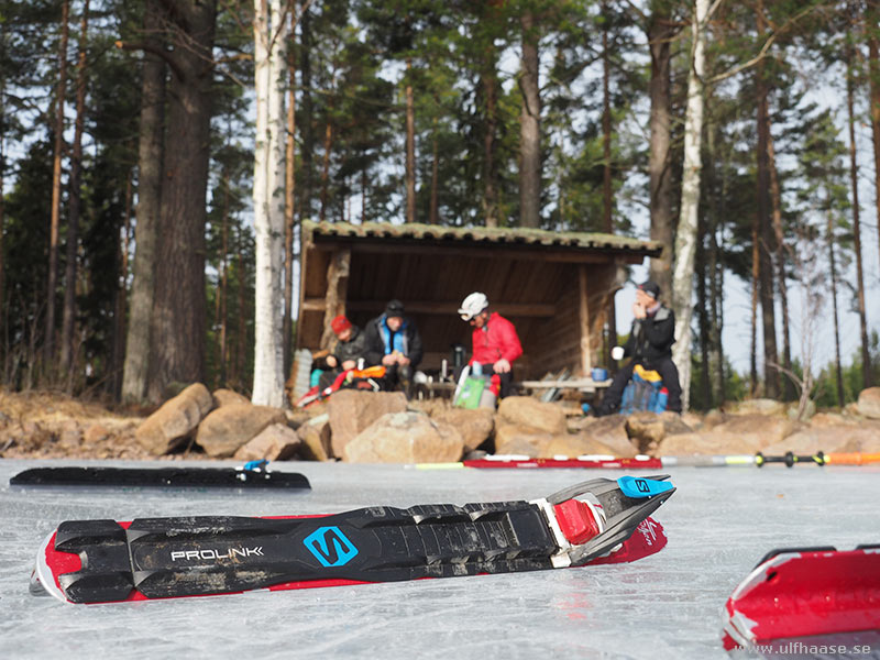 Ice skating on lake Siljan