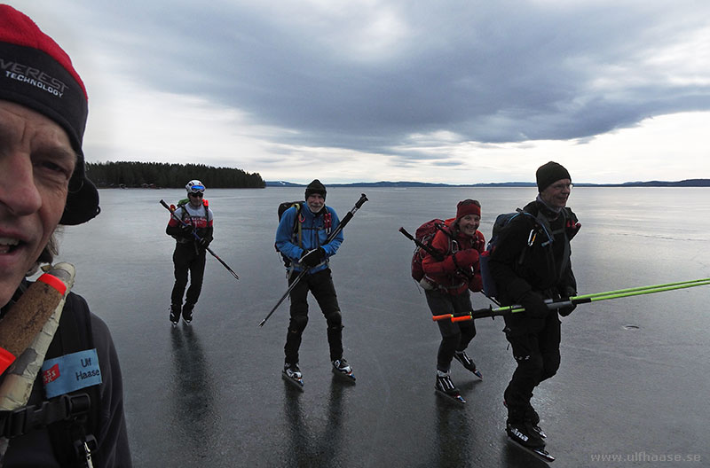 Ice skating on lake Siljan