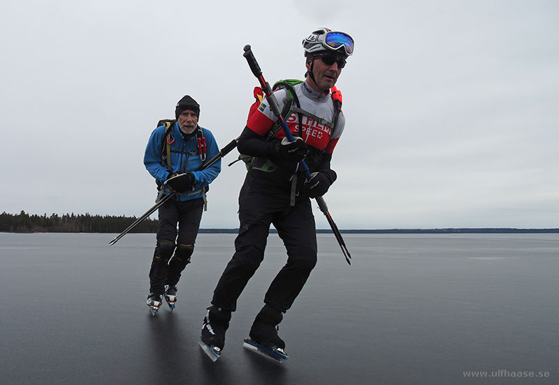 Ice skating on lake Siljan