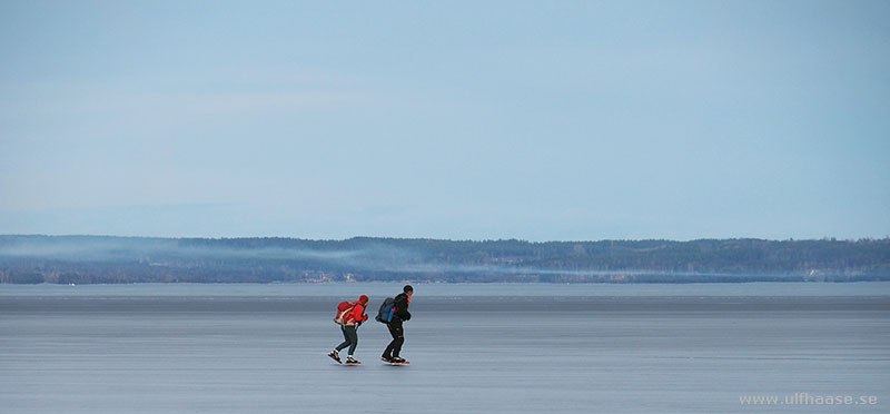 Ice skating on lake Siljan