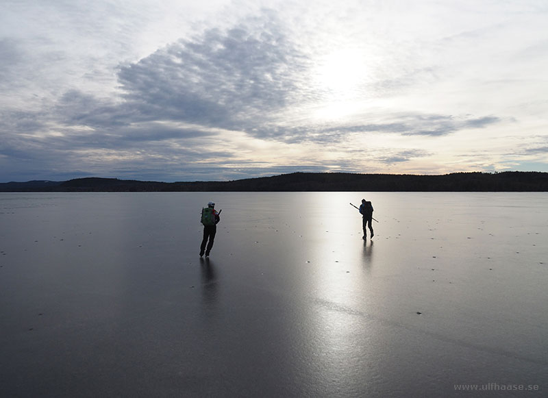 Ice skating on lake Siljan