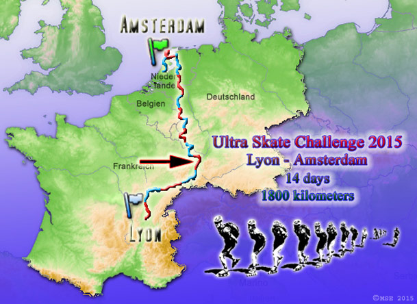 Ultra Skate Challenge (USC) 2015, route map made by Michael Seitz.