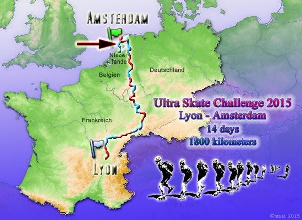 Ultra Skate Challenge (USC) 2015, route map made by Michael Seitz.