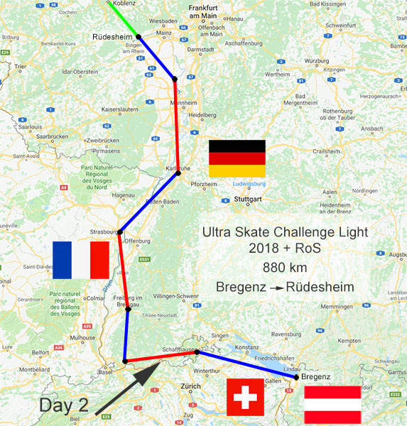 Ultra Skate Challenge (USC) 2018, route map.