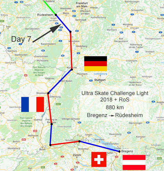 Ultra Skate Challenge (USC) 2018, route map.