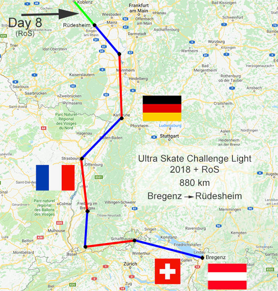 Ultra Skate Challenge (USC) 2018, route map.