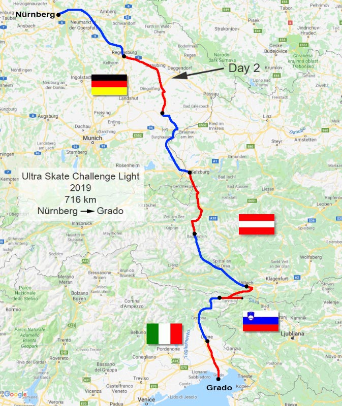 Ultra Skate Challenge (USC) 2019, route map.