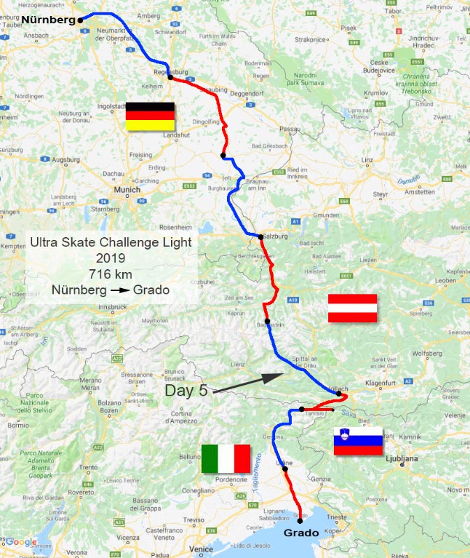 Ultra Skate Challenge (USC) 2019, route map.