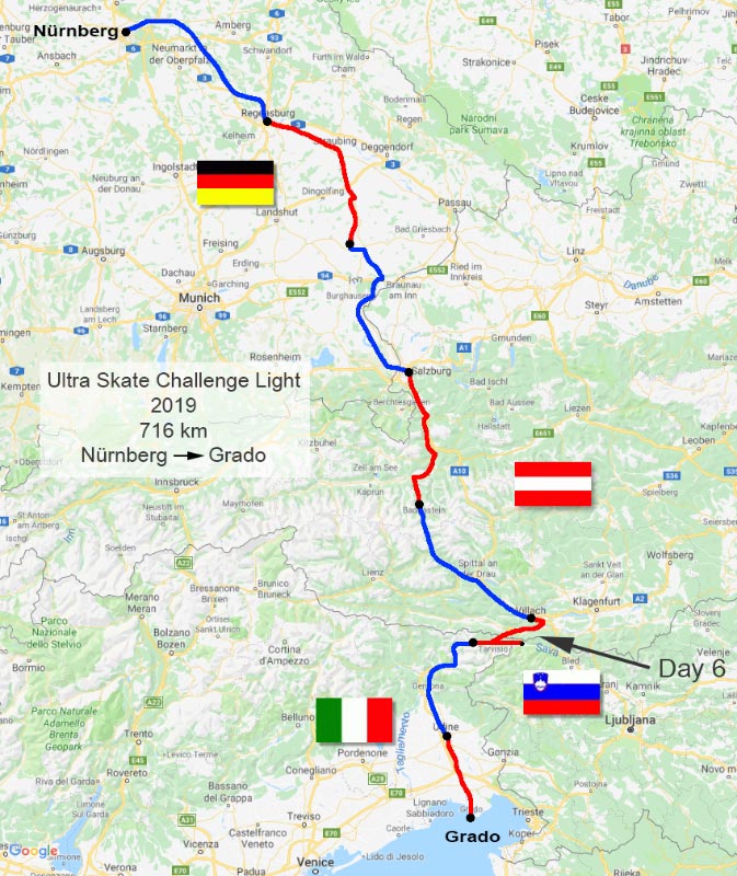 Ultra Skate Challenge (USC) 2019, route map.