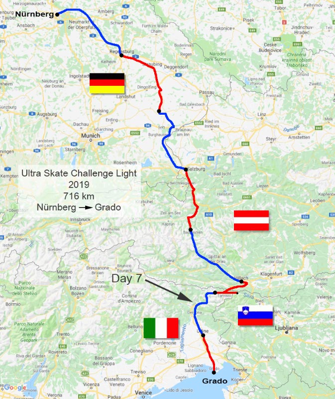 Ultra Skate Challenge (USC) 2019, route map.