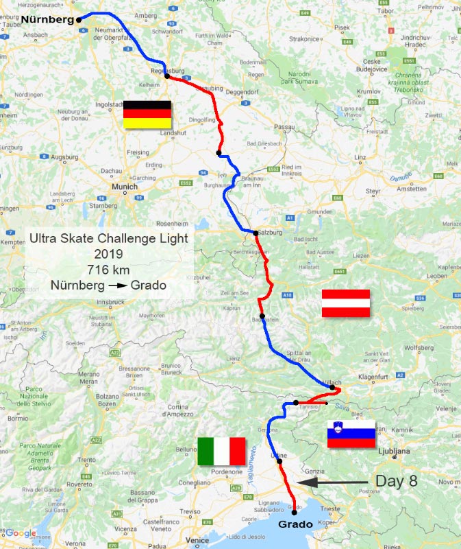 Ultra Skate Challenge (USC) 2019, route map.