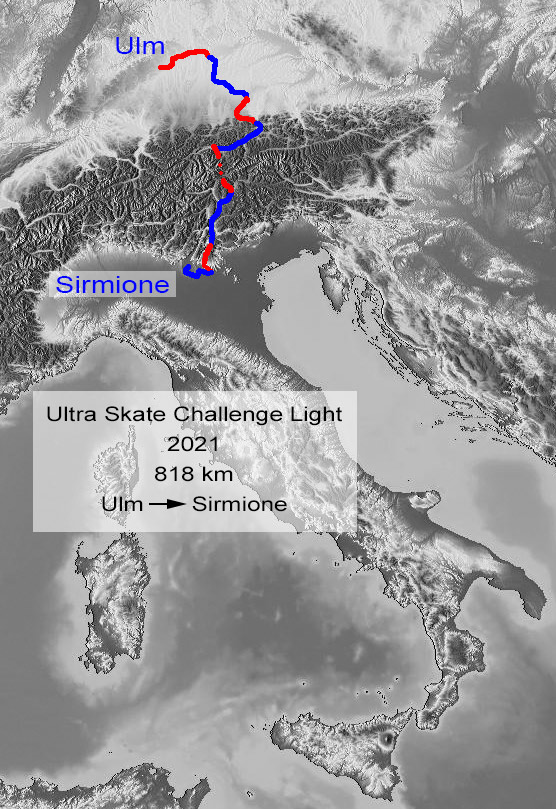 Ultra Skate Challenge (USC) 2021, route map.