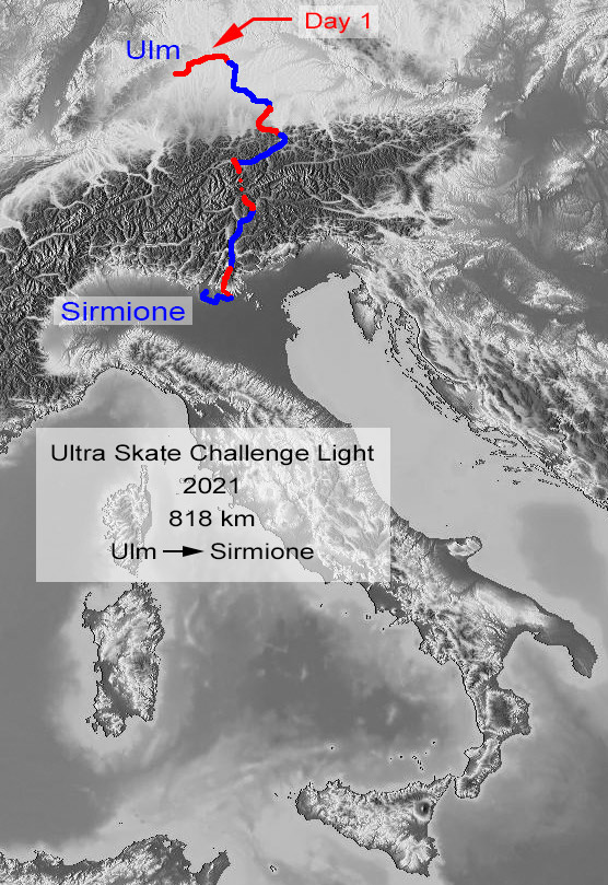 Ultra Skate Challenge (USC) 2021, route map.