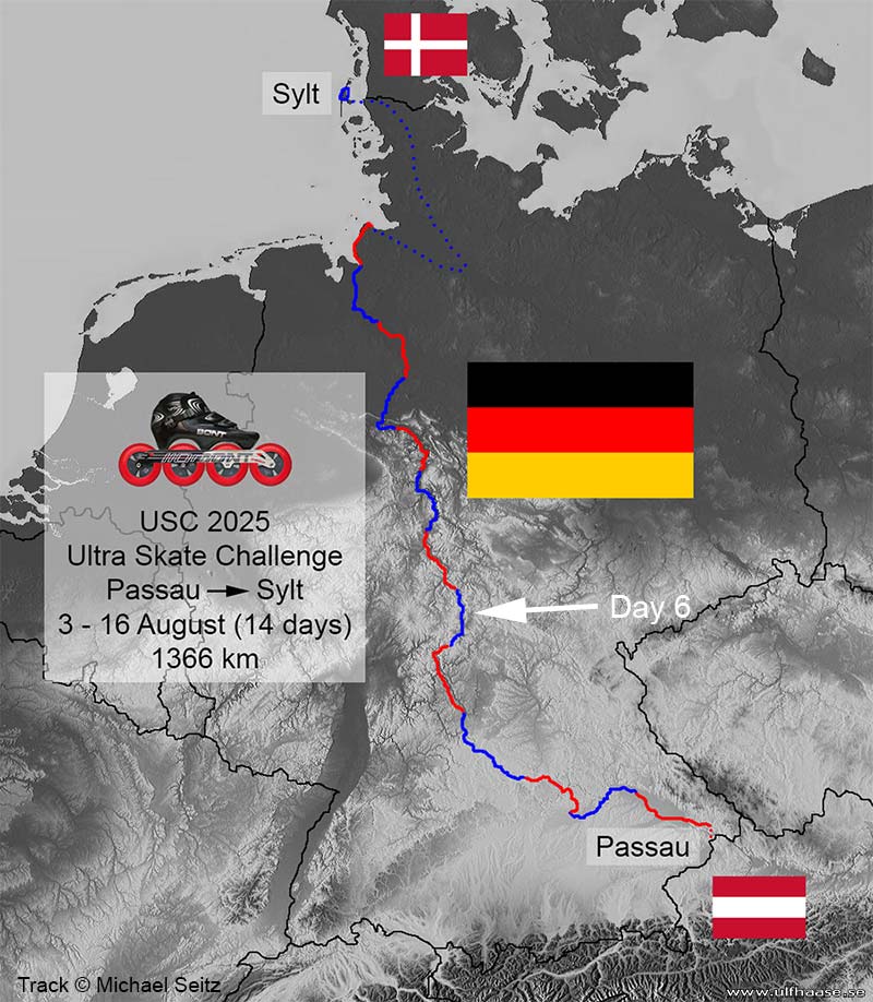 Ultra Skate Challenge (USC) 2025, route map.