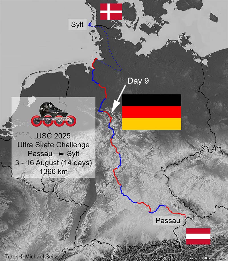 Ultra Skate Challenge (USC) 2025, route map.