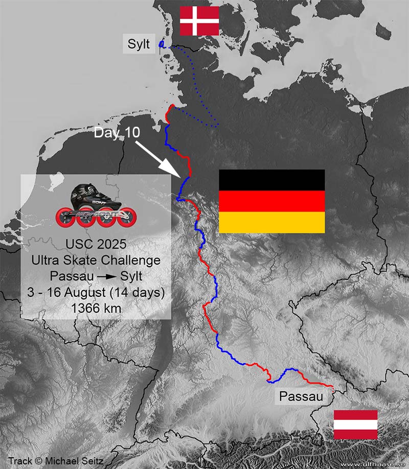 Ultra Skate Challenge (USC) 2025, route map.
